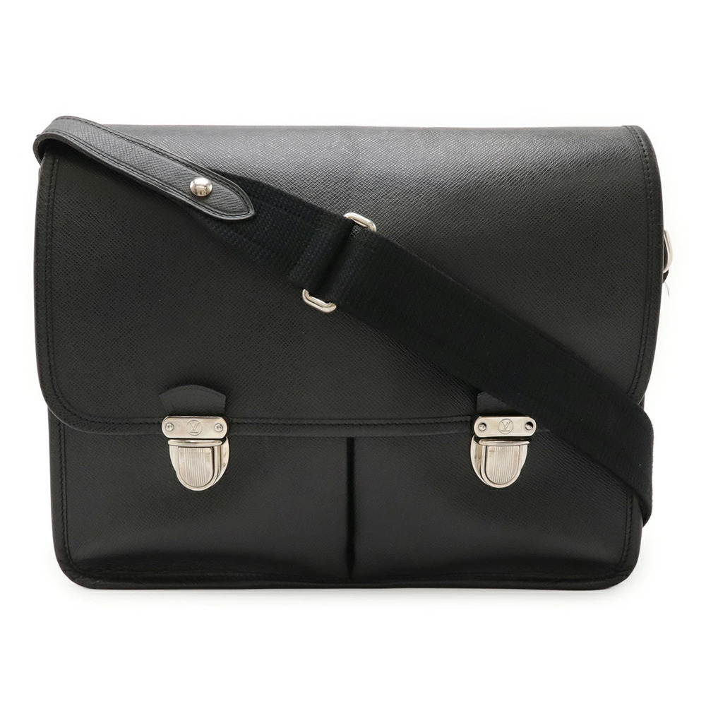 LOUIS VUITTON Taiga Alexei Crossbody Bag Ardoise Black